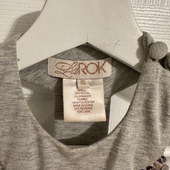 LaRok Halter Gray Dress with Striped Silver Sequins - XS - NWOT - Picture 4 of 4